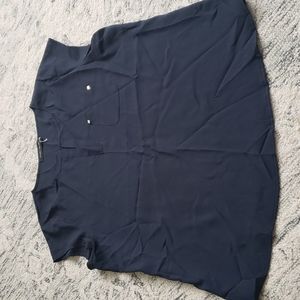 Navy cap sleeve blouse